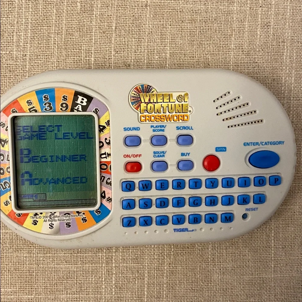 Wheel of Fortune Crossword Electronic Handheld Travel Game - White
